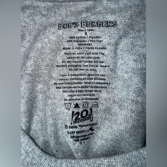 Bob's Burgers Grey Graphic Men's Short Sleeve Tee - Size Small - Picture 7 of 7